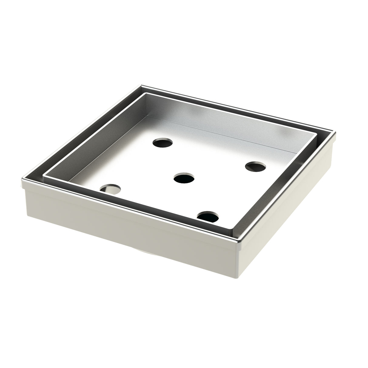 An image of 80mm Square Tile Insert Polished Stainless Steel