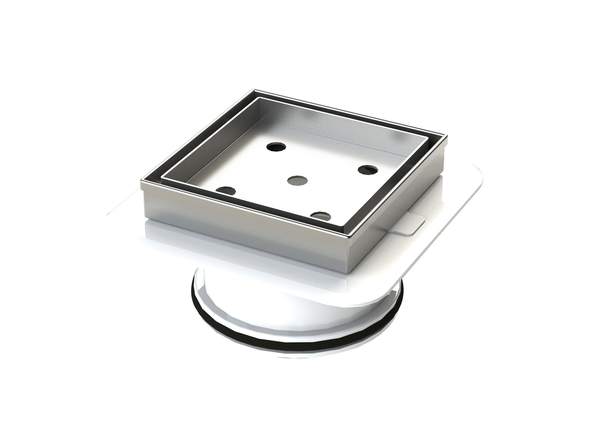 An image of 100mm Mega Square Tile Insert Polished Stainless Steel