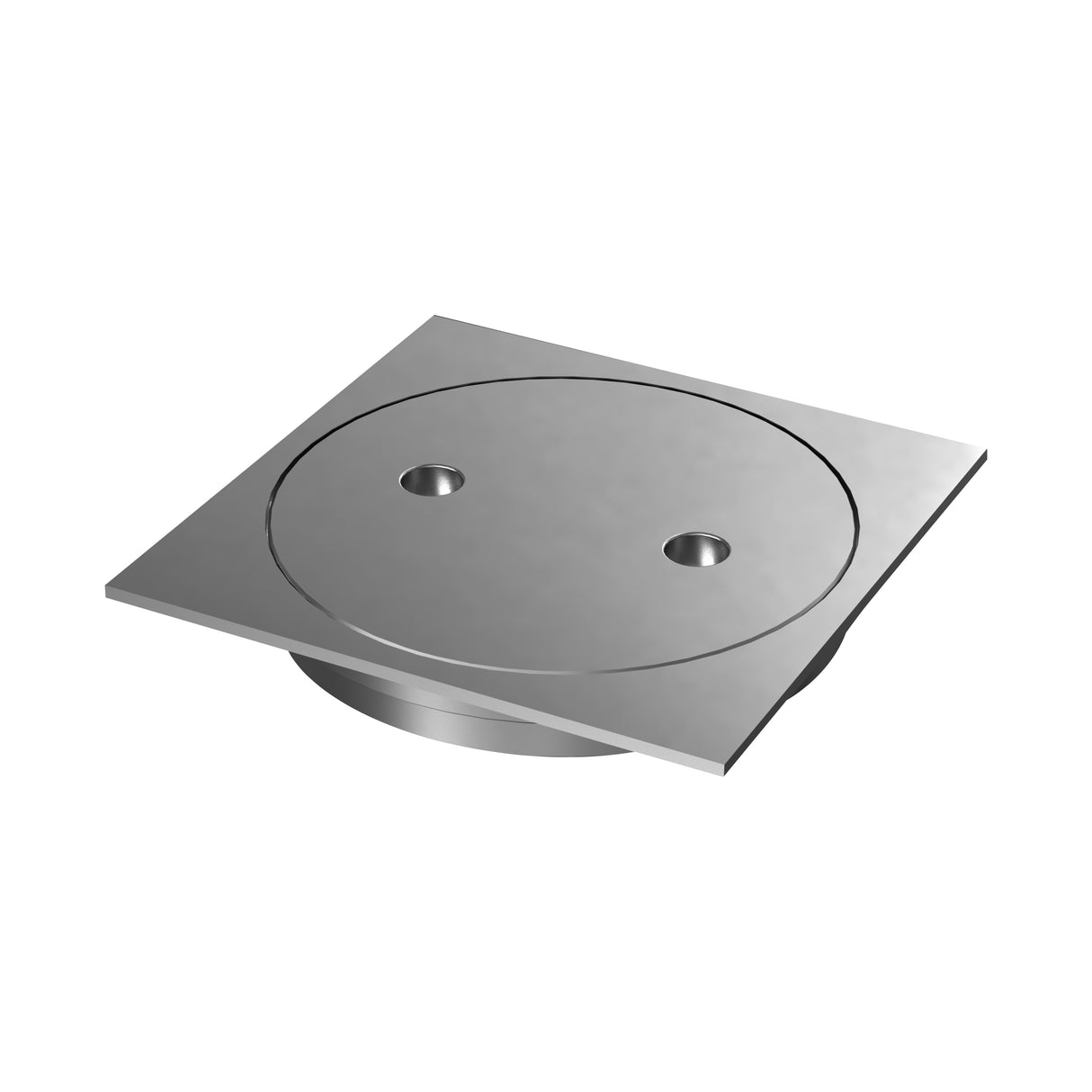 An image of Brass Square Clearout Floor Waste 100mm Outlet Chrome