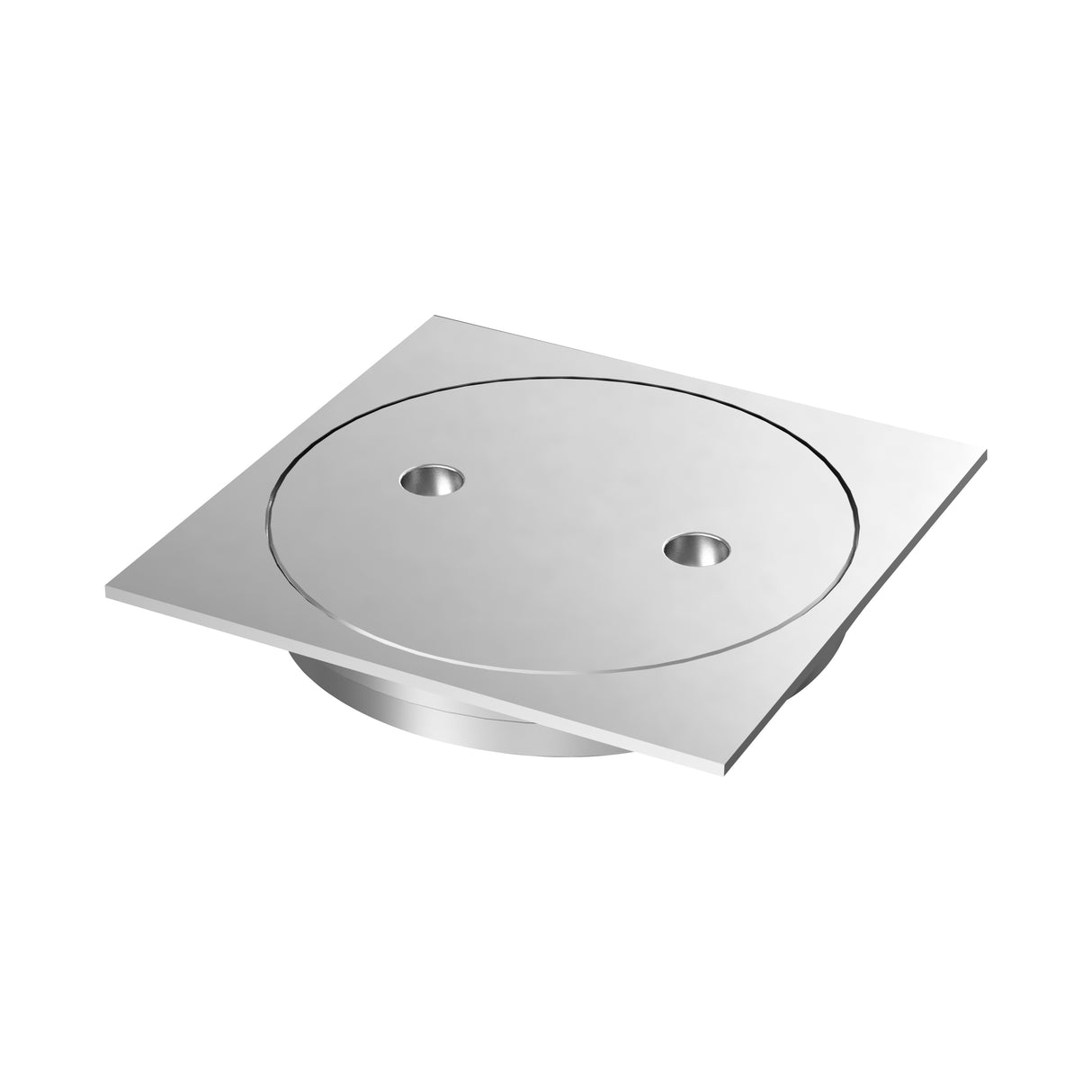 An image of Brass Square Clearout Floor Waste 100mm Outlet Satine Chrome