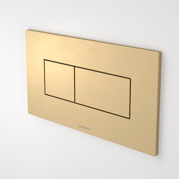 Caroma Invisi Series II Rectangle Dual Flush Plate & Buttons (Metal) Brushed Brass