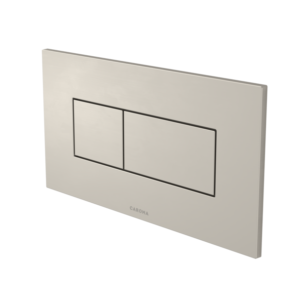 Caroma Invisi Series II Rectangle Dual Flush Plate & Buttons (Metal) Brushed Nickel