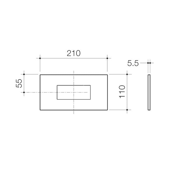 Caroma Invisi Series II Rectangle Metal Single Flush Plate and Buttons Matte Black