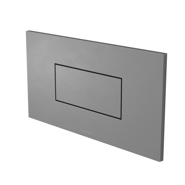 Caroma Invisi Series II Rectangle Metal Single Flush Plate and Buttons Gun Metal