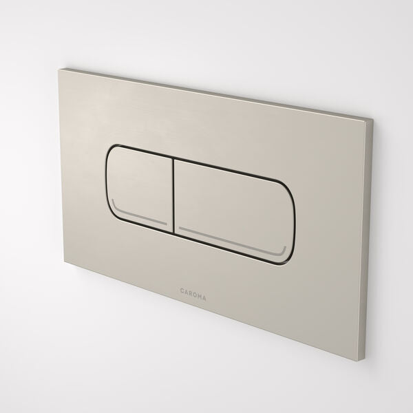 Caroma Invisi Series II Oval Dual Flush Plate & Buttons (Metal) Brushed Nickel