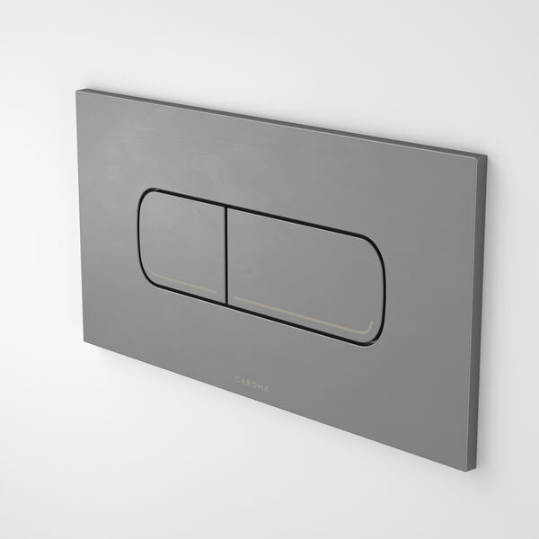 Caroma Invisi Series II Oval Dual Flush Plate & Buttons (Metal) Gunmetal