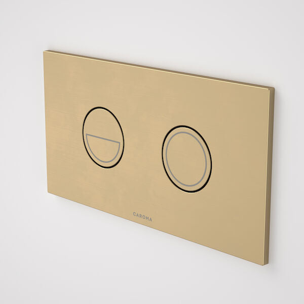 Caroma Invisi Series II Round Dual Flush Plate & Buttons - Brushed Brass
