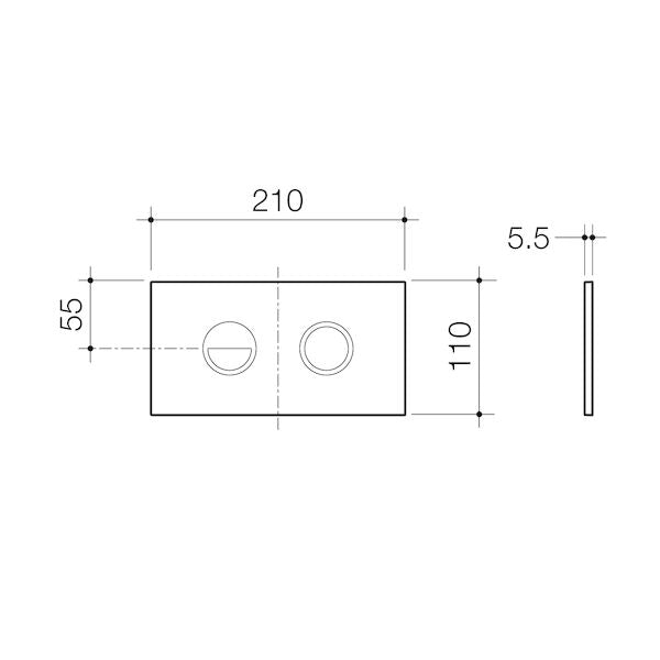 Caroma Invisi Series II Round Dual Flush Plate & Buttons (Metal) - Chrome
