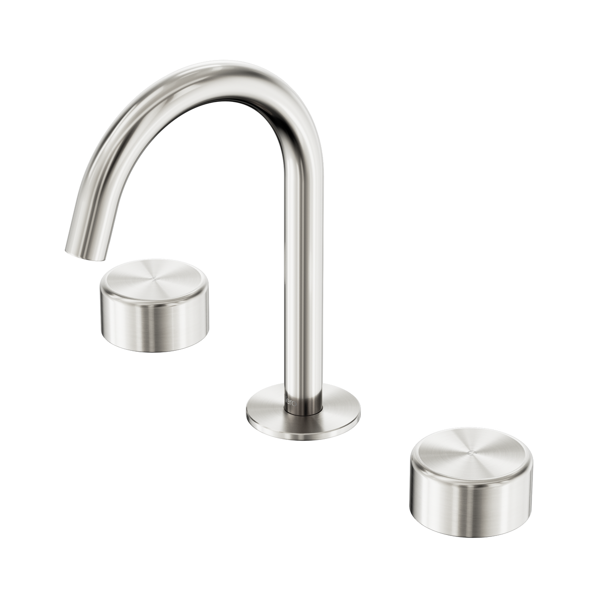 An image of Nero Tapware's Serenity Basin Set Arc Spout With Metal Handle Brushed Nickel