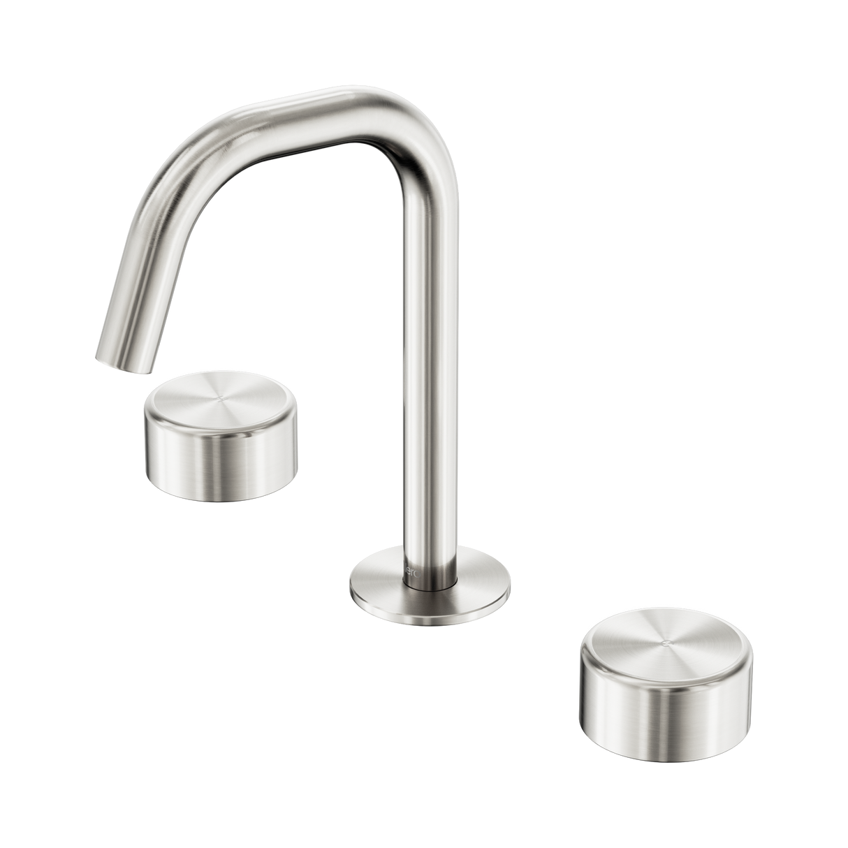 An image of Nero Tapware's Serenity Basin Set Edge Spout With Metal Handle Brushed Nickel