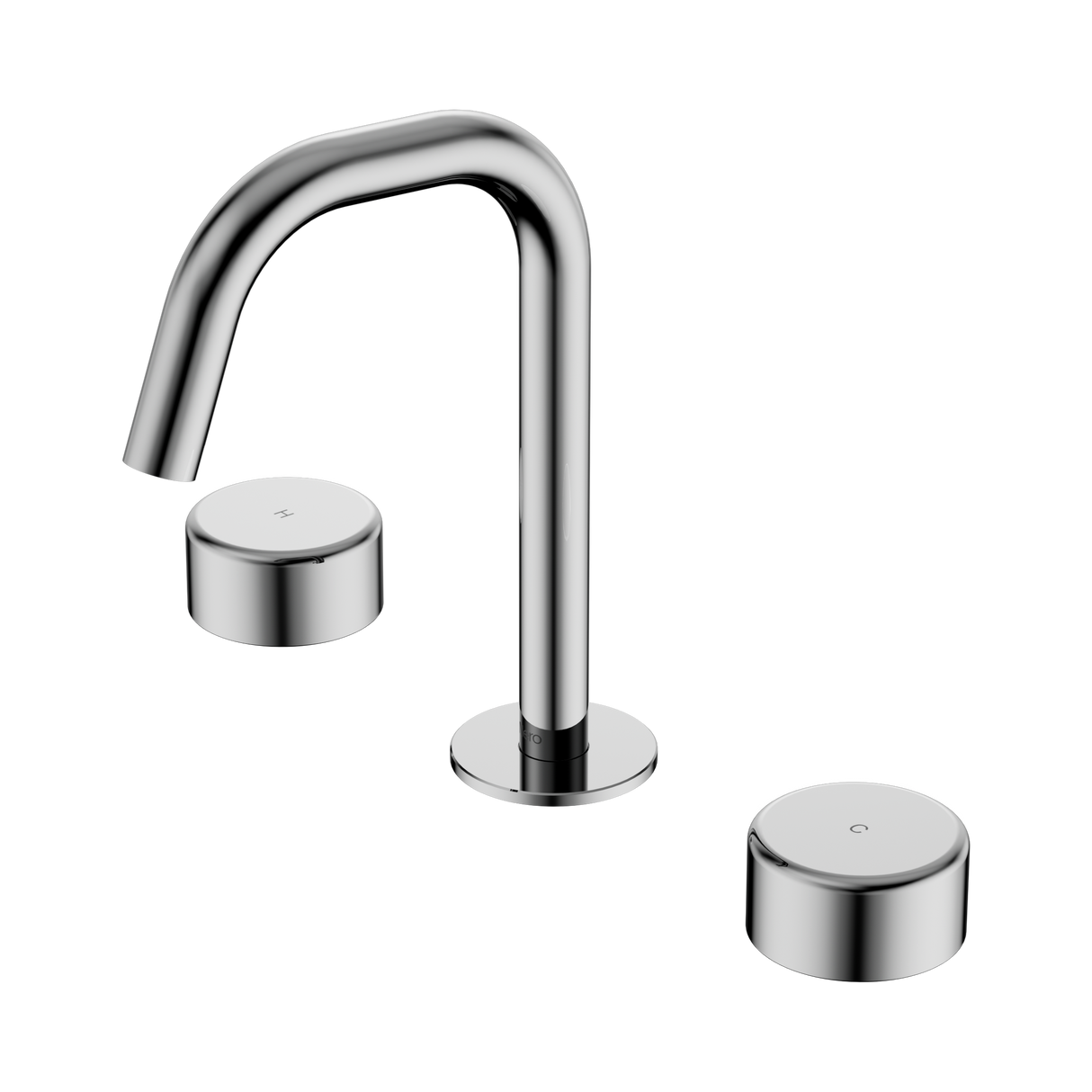 An image of Nero Tapware's Serenity Basin Set Edge Spout With Metal Handle Chrome