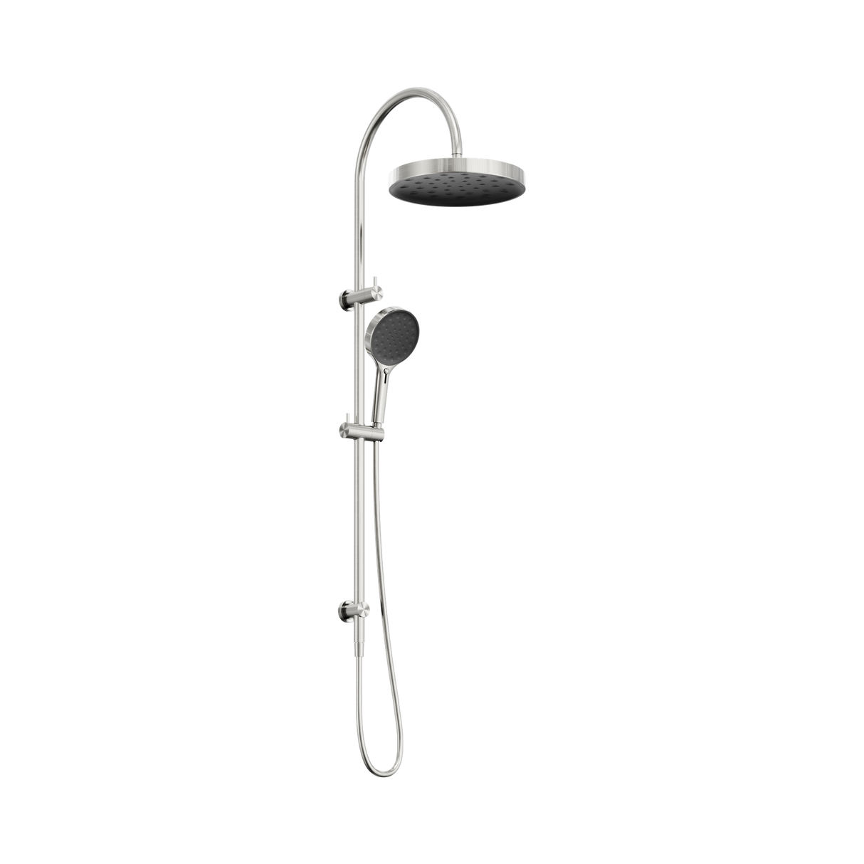 An image of Nero Tapware's Serenity Twin Shower Brushed Nickel