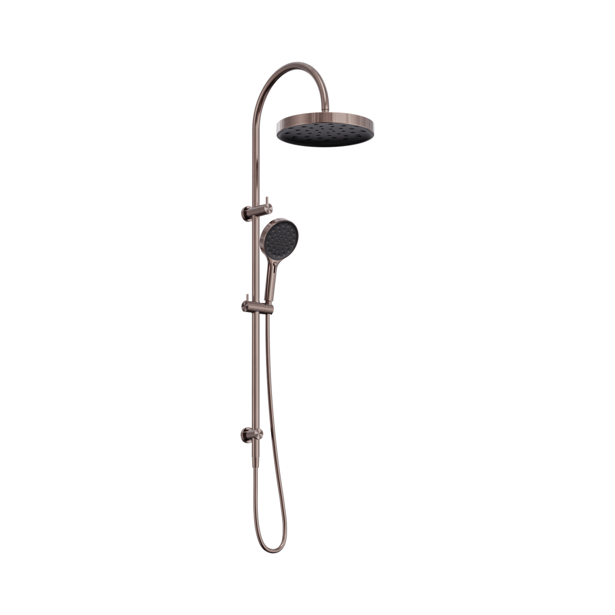 An image of Nero Tapware's Serenity Twin Shower Brushed Bronze