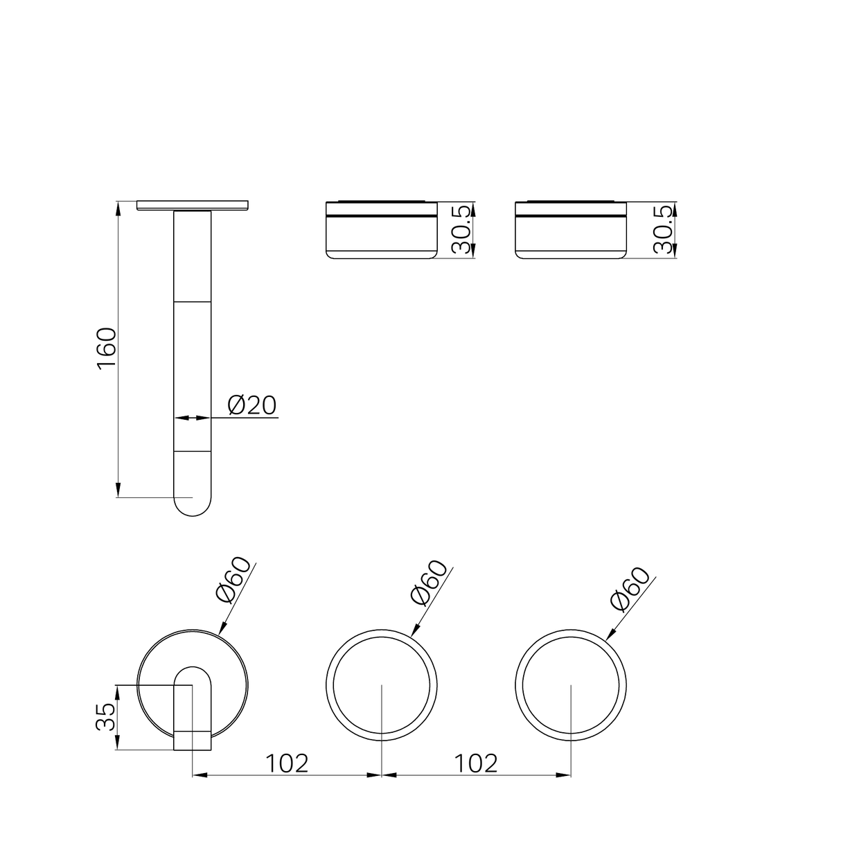 A line drawing of Nero Tapware's Serenity Wall Basin Set 160mm Offset Spout With Rome Travertine Handle Trim Kit Only Chrome
