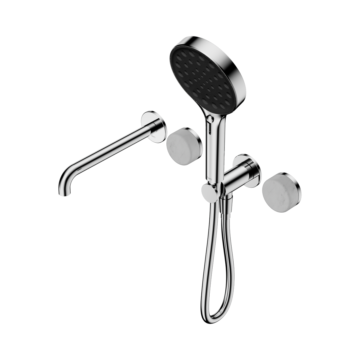 An image of Nero Tapware's Serenity Progressive Shower System With Spout With Carrara Handle And Serenity Hand Shower Chrome