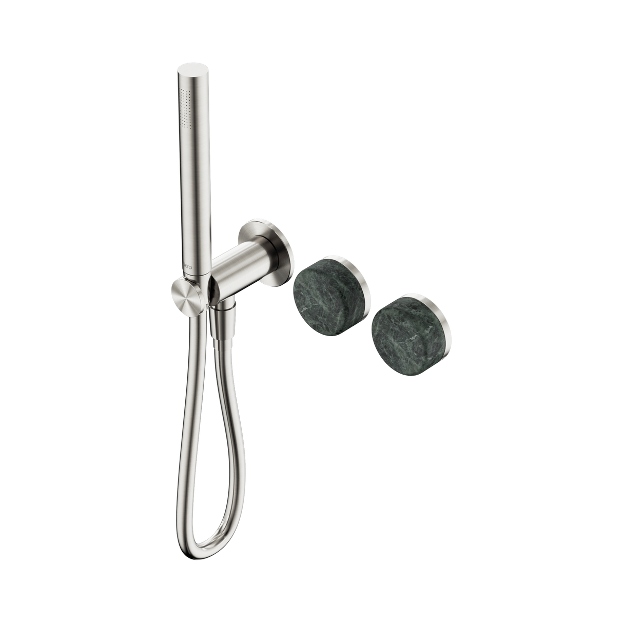 An image of Nero Tapware's Serenity Progressive Shower System With Verde Alpi Handle And Slim Shower Brushed Nickel
