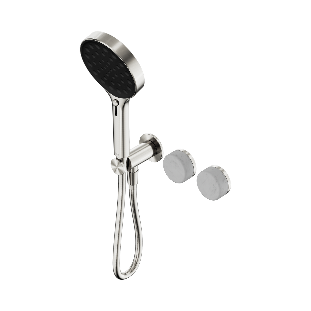 An image of Nero Tapware's Serenity Progressive Shower System With Carrara Handle And Serenity Hand Shower Brushed Nickel