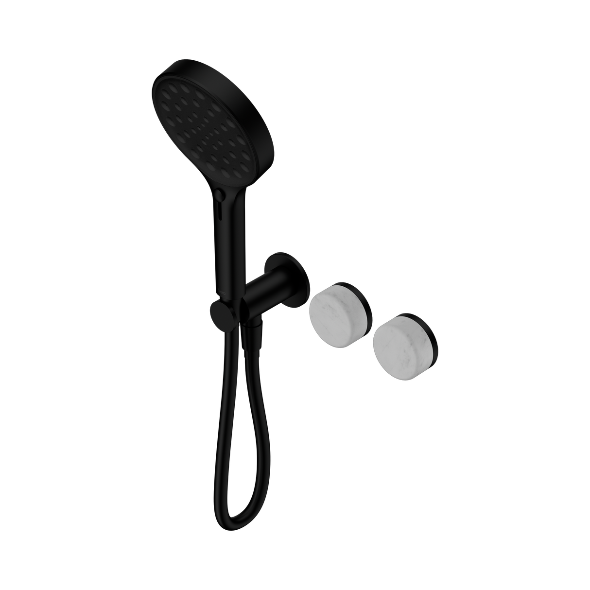 An image of Nero Tapware's Serenity Progressive Shower System With Carrara Handle And Serenity Hand Shower Matt Black