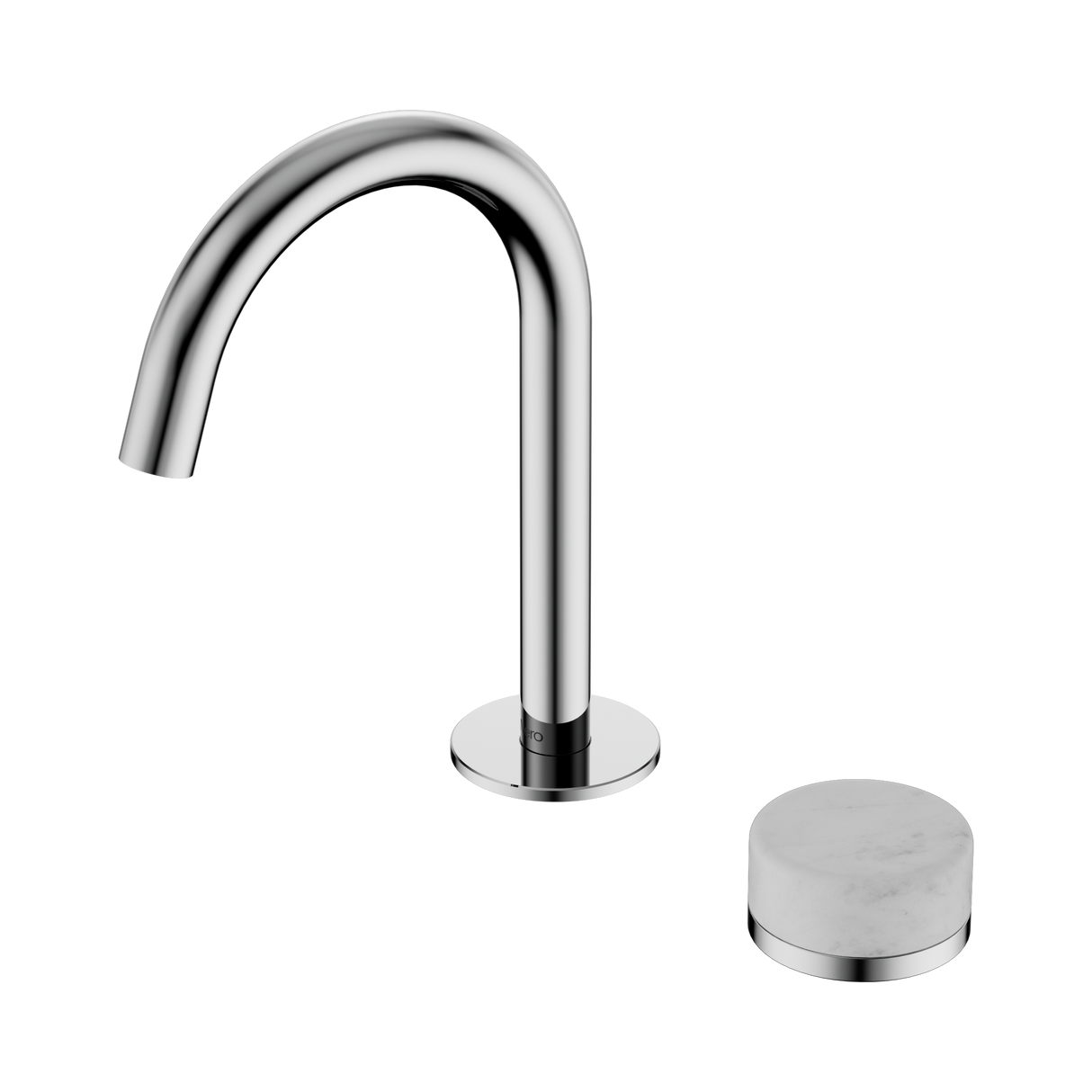 An image of Nero Tapware's Serenity Progressive Basin Mixer Arc Spout With Carrara Handle Chrome
