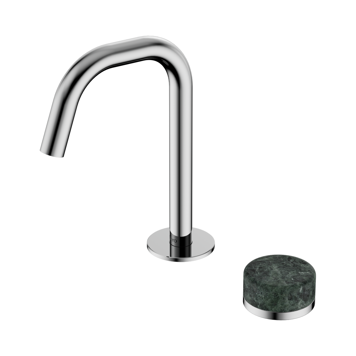 An image of Nero Tapware's Serenity Progressive Basin Mixer Edge Spout With Verde Alpi Handle Chrome
