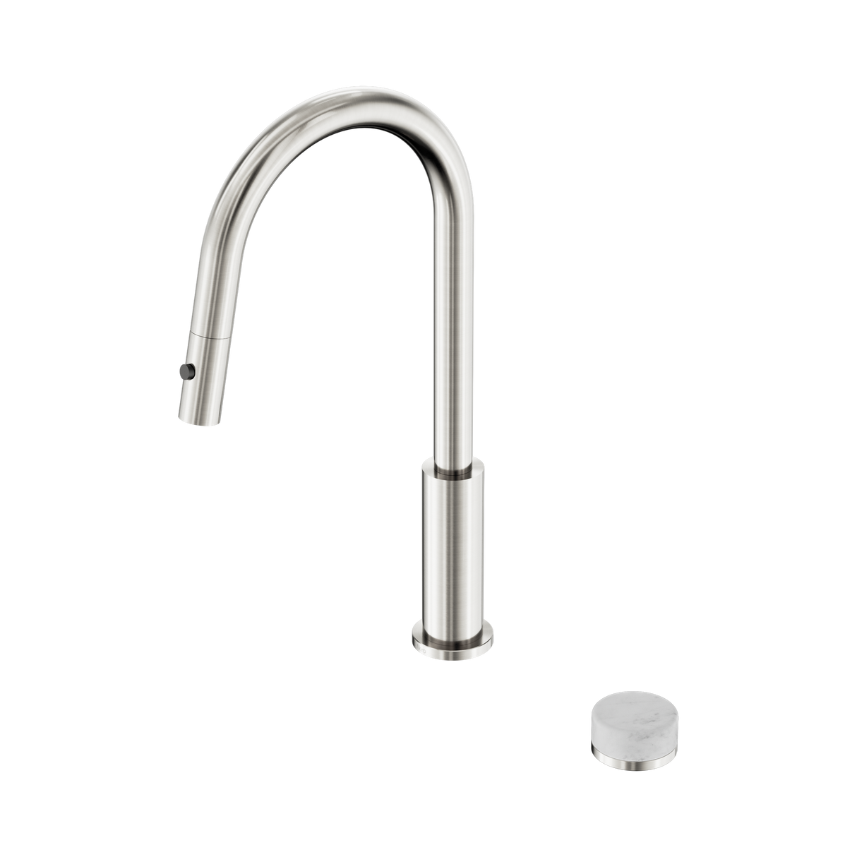 An image of Nero Tapware's Serenity Progressive Pull Out Kitchen Set With Carrara Handle Brushed Nickel