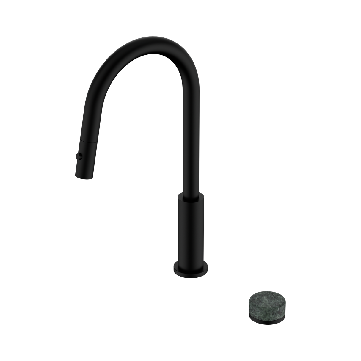 An image of Nero Tapware's Serenity Progressive Pull Out Kitchen Set With Verde Alpi Handle Matt Black