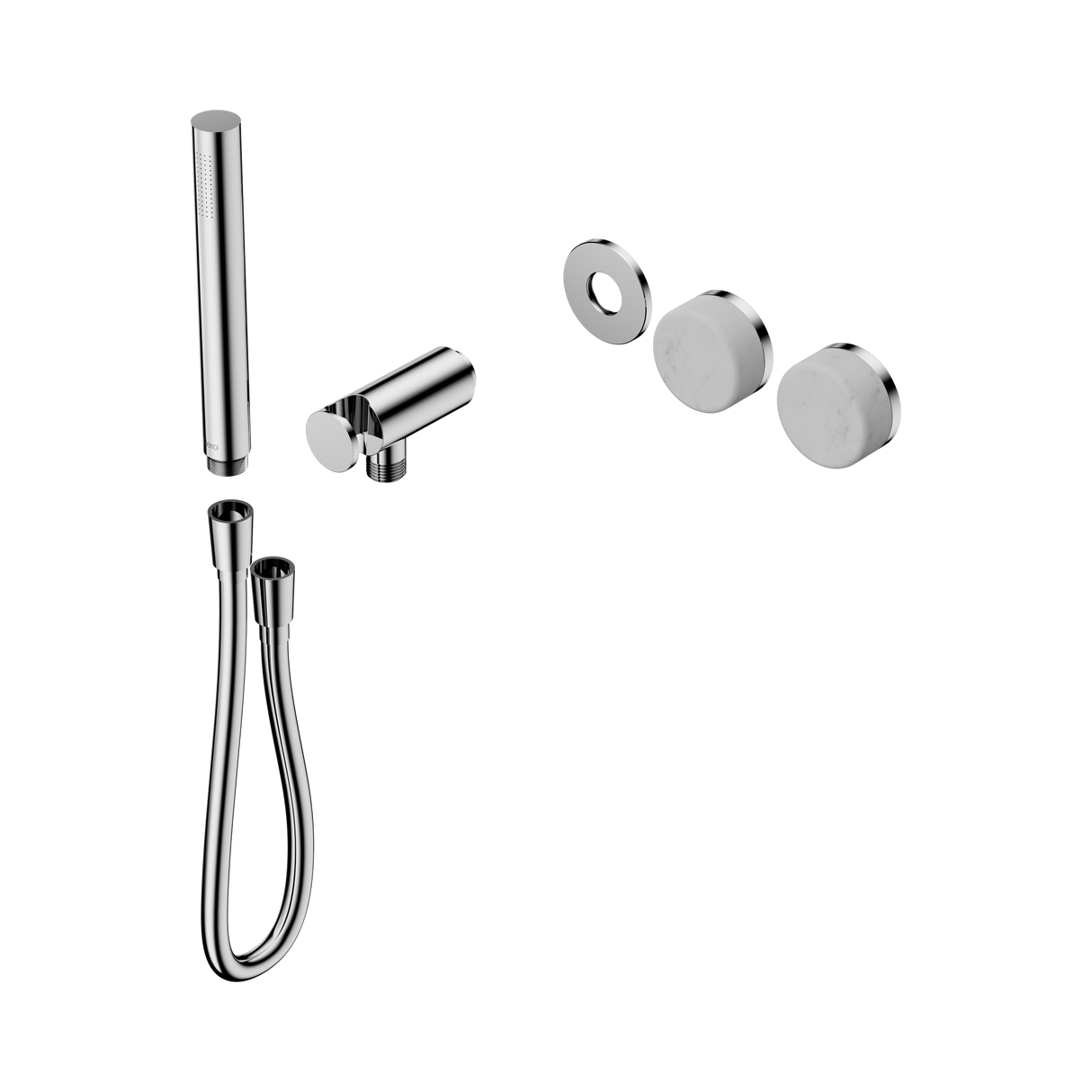 An image of Nero Tapware's Serenity Progressive Shower System With Carrara Handle And Slim Shower Trim Kit Only Chrome