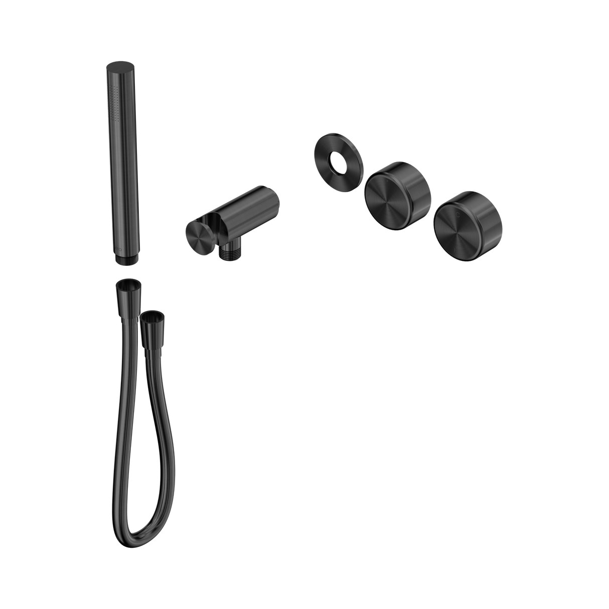 An image of Nero Tapware's Serenity Progressive Shower System With Metal Handle And Slim Shower Trim Kit Only Gun Metal