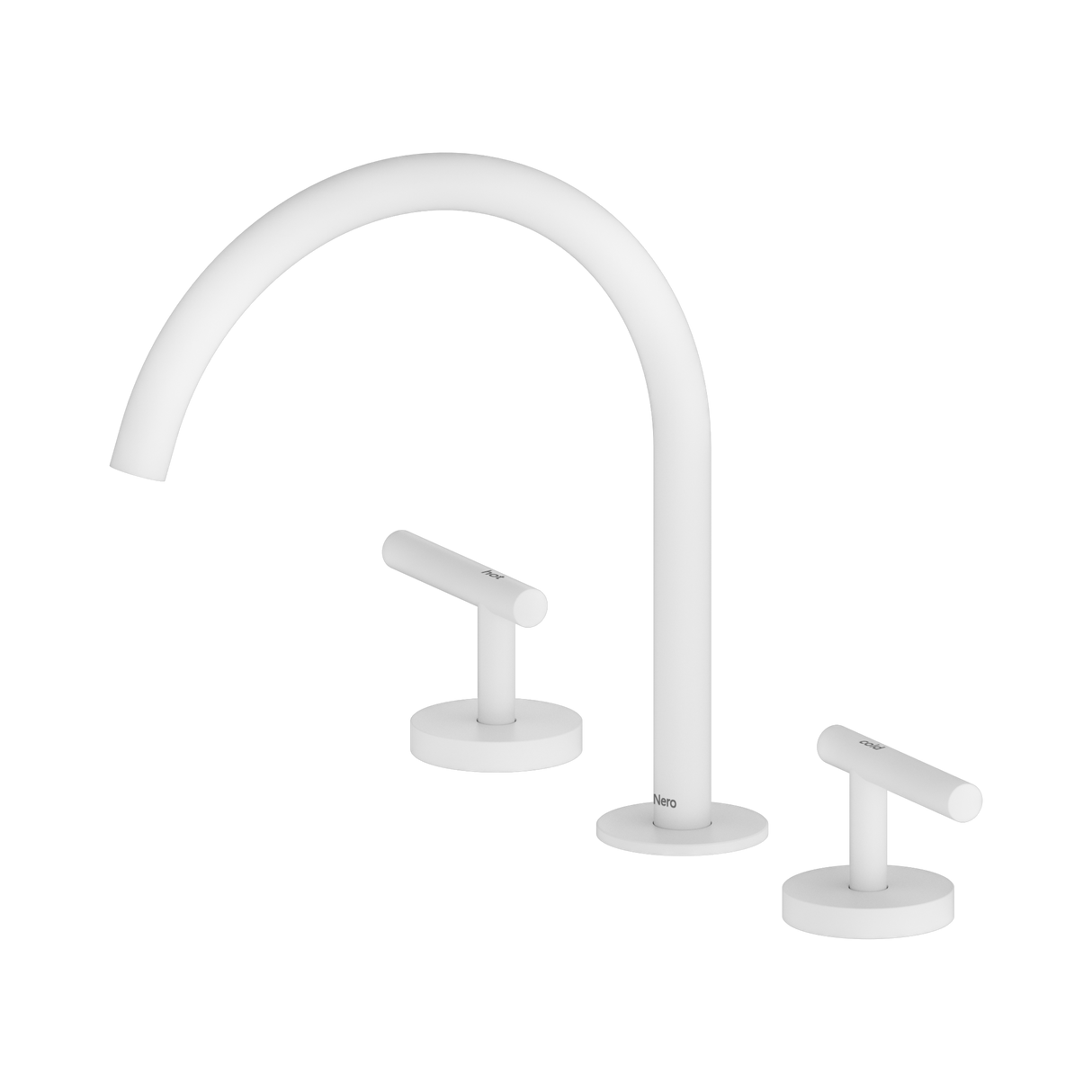 An image of Nero Tapware Mecca Bath/Kitchen Set Arc Spout Matte White