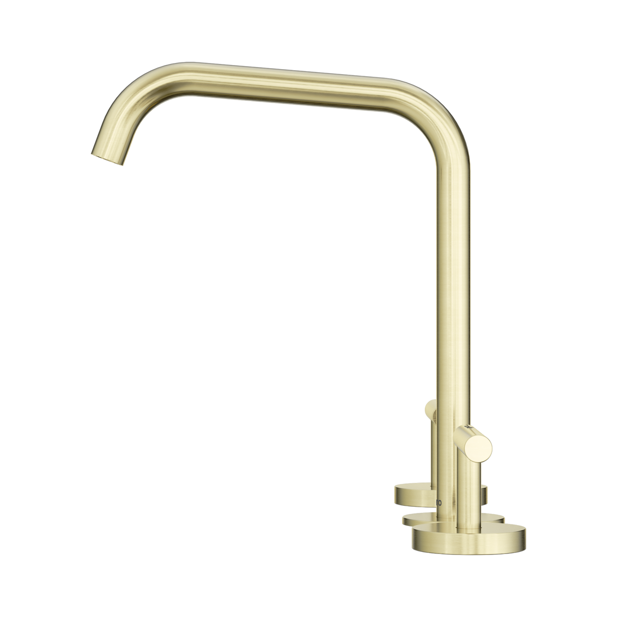 An image of Nero Tapware Mecca Bath/Kitchen Set Edge Spout Brushed Gold