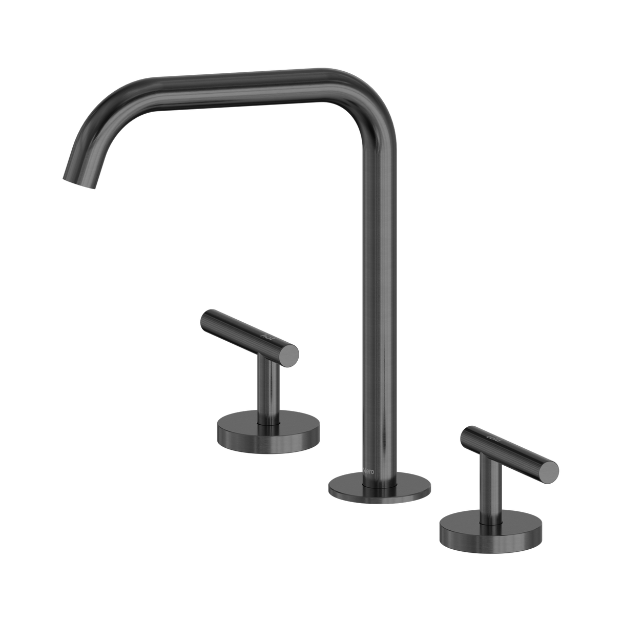 An image of Nero Tapware Mecca Bath/Kitchen Set Edge Spout Gun Metal