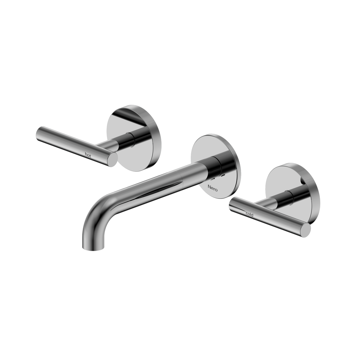 An image of Nero Tapware Mecca Wall Basin/Bath Set 160mm Spout Chrome