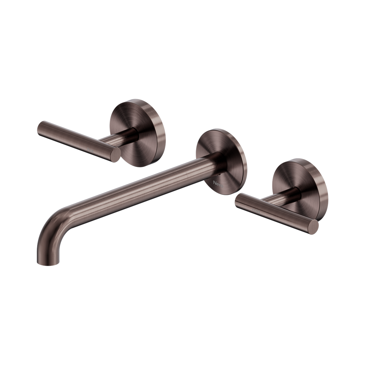 An image of Nero Tapware Mecca Wall Basin/Bath Set 220mm Spout Brushed Bronze