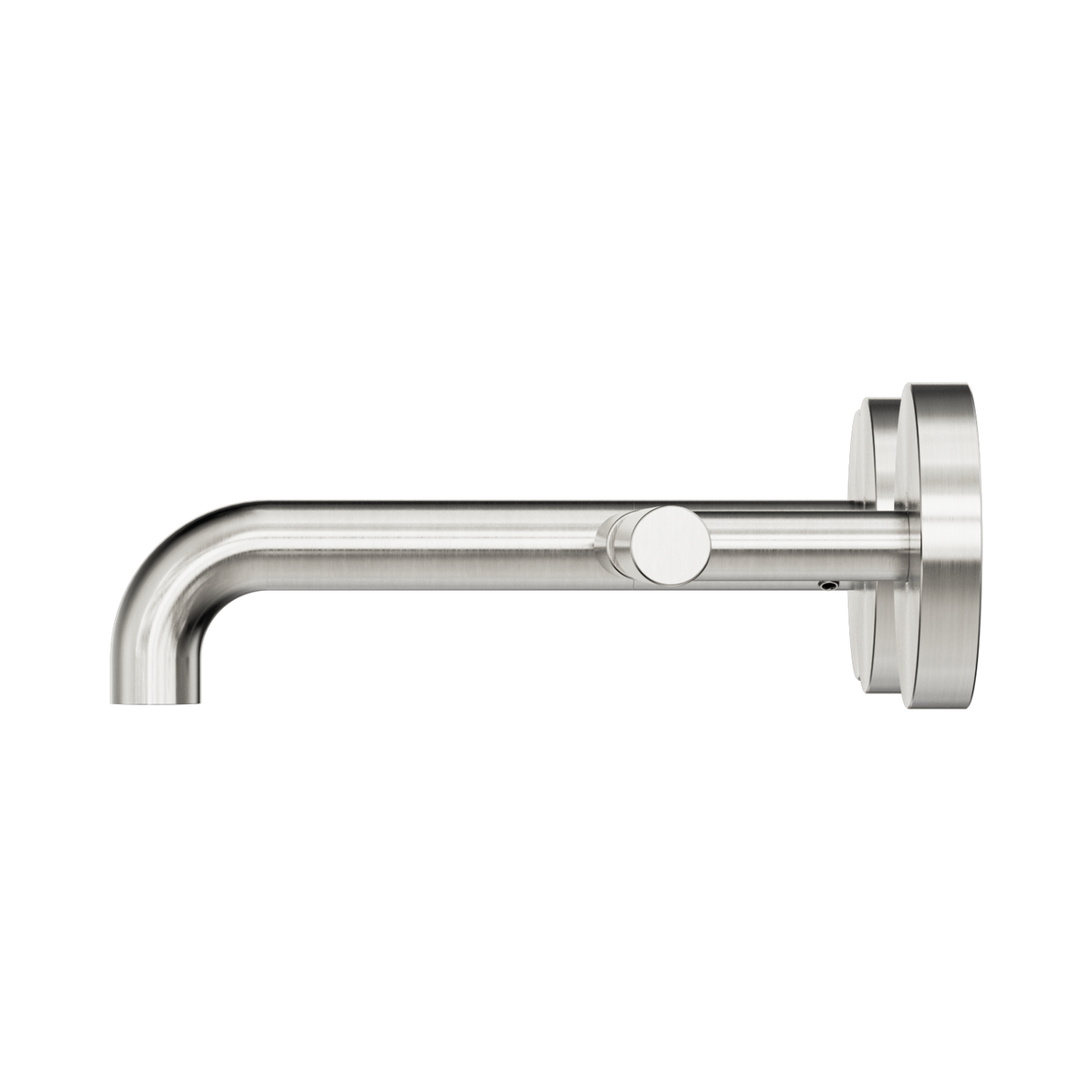 An image of Nero Tapware Mecca Wall Basin/Bath Set 160mm Offset Spout Brushed Nickel