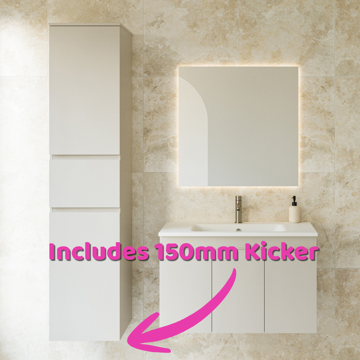 Fraser Tallboy 400mm Floor Standing Platinum Collection