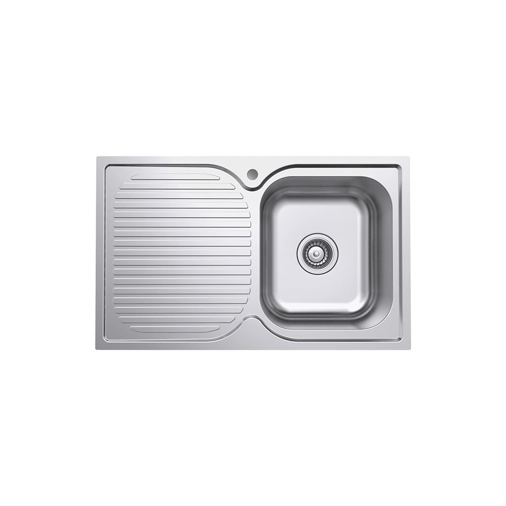 Tiva 780 Single Kitchen Sink with Drainer, Right Bowl