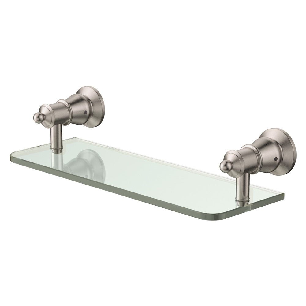 Lillian Glass Shelf Brushed Nickel