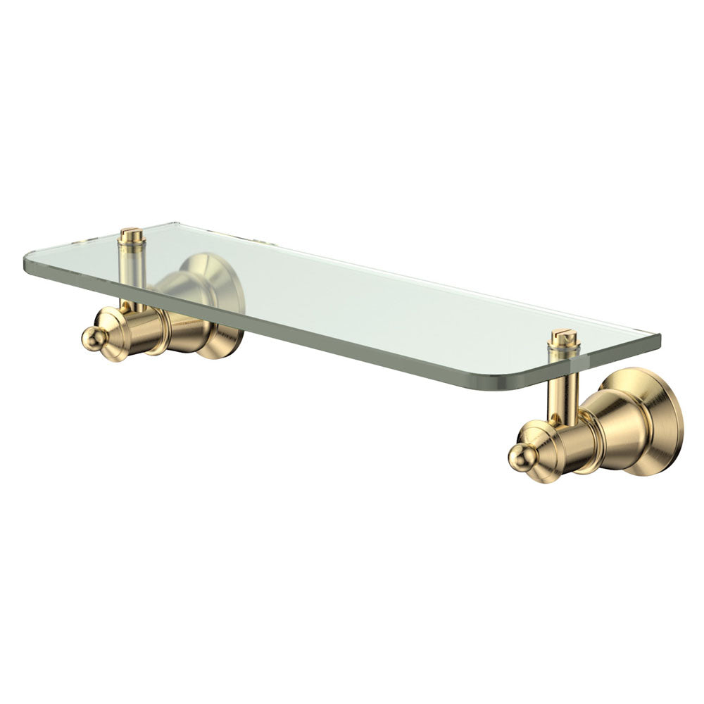 Lillian Glass Shelf Urban Brass