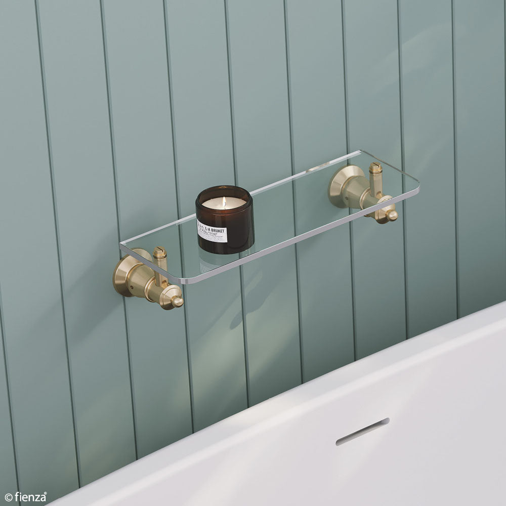 Lillian Glass Shelf Urban Brass