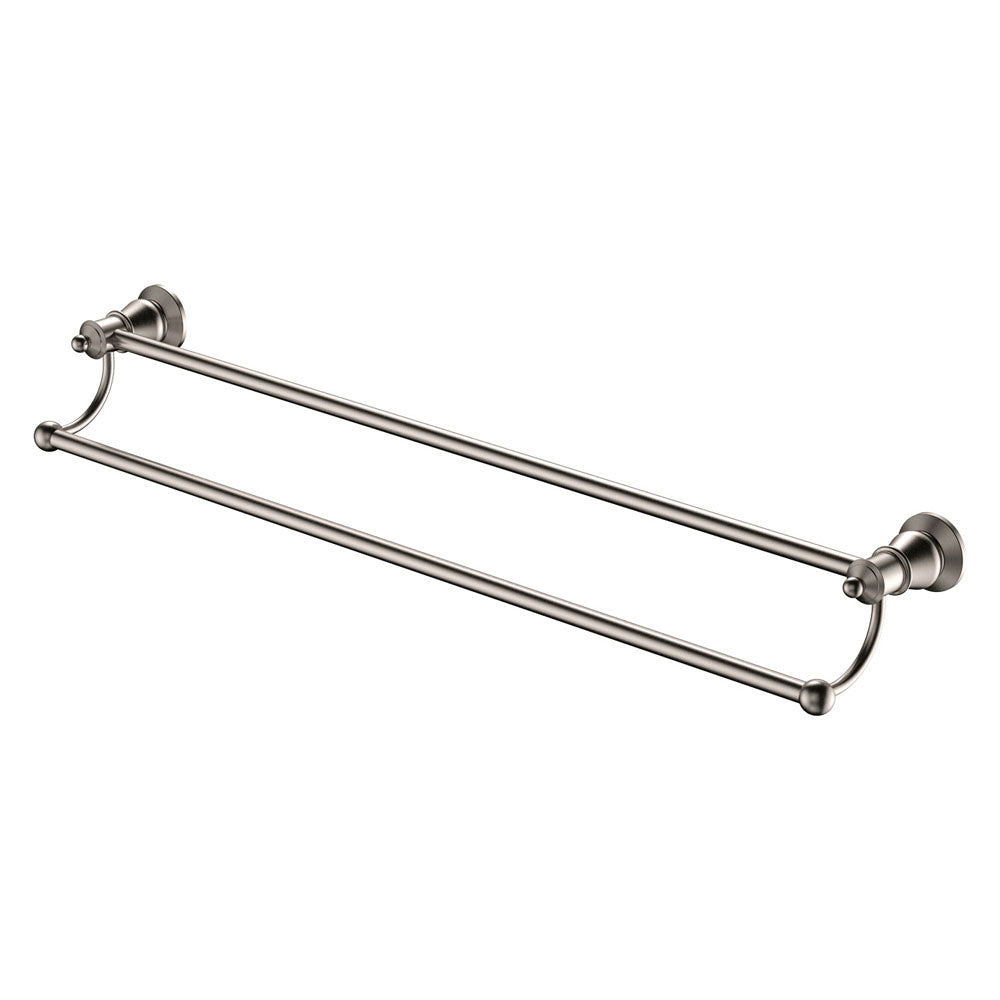 Lillian Double Towel Rail Brushed Nickel
