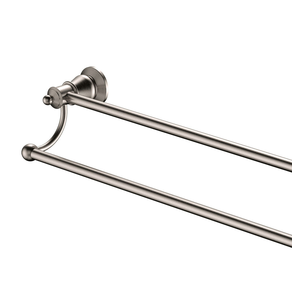 Lillian Double Towel Rail Brushed Nickel