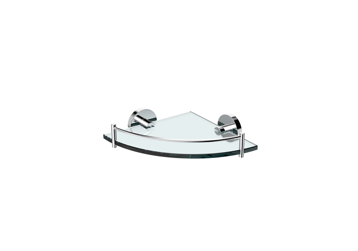 Michelle Glass Corner Shelf 200mm Chrome