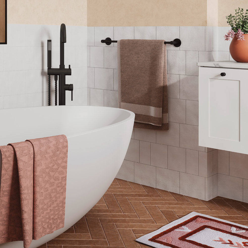 Kaya Single Towel Rail 900mm Matt Black