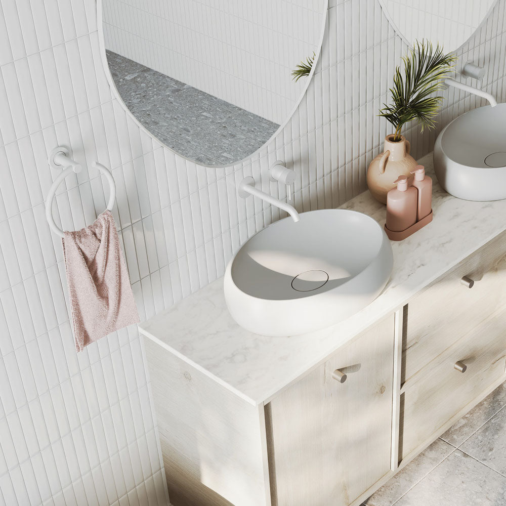 Kaya Hand Towel Ring Matt White