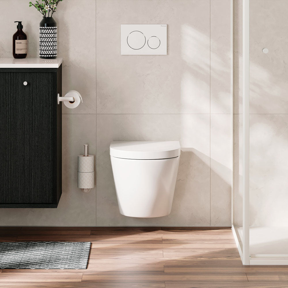 Kaya Hand Towel Rail / Toilet Roll Holder Matt White