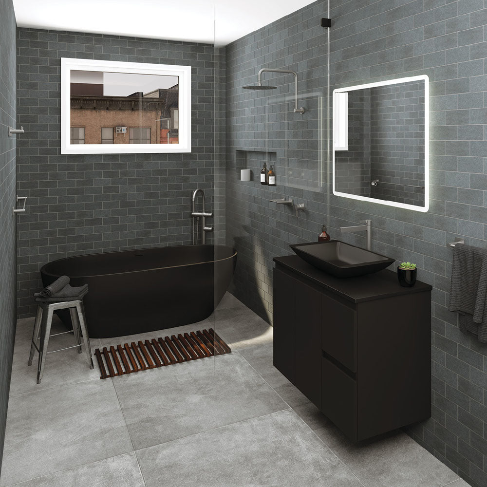 Sansa Single Towel Rail 900mm Matt Black