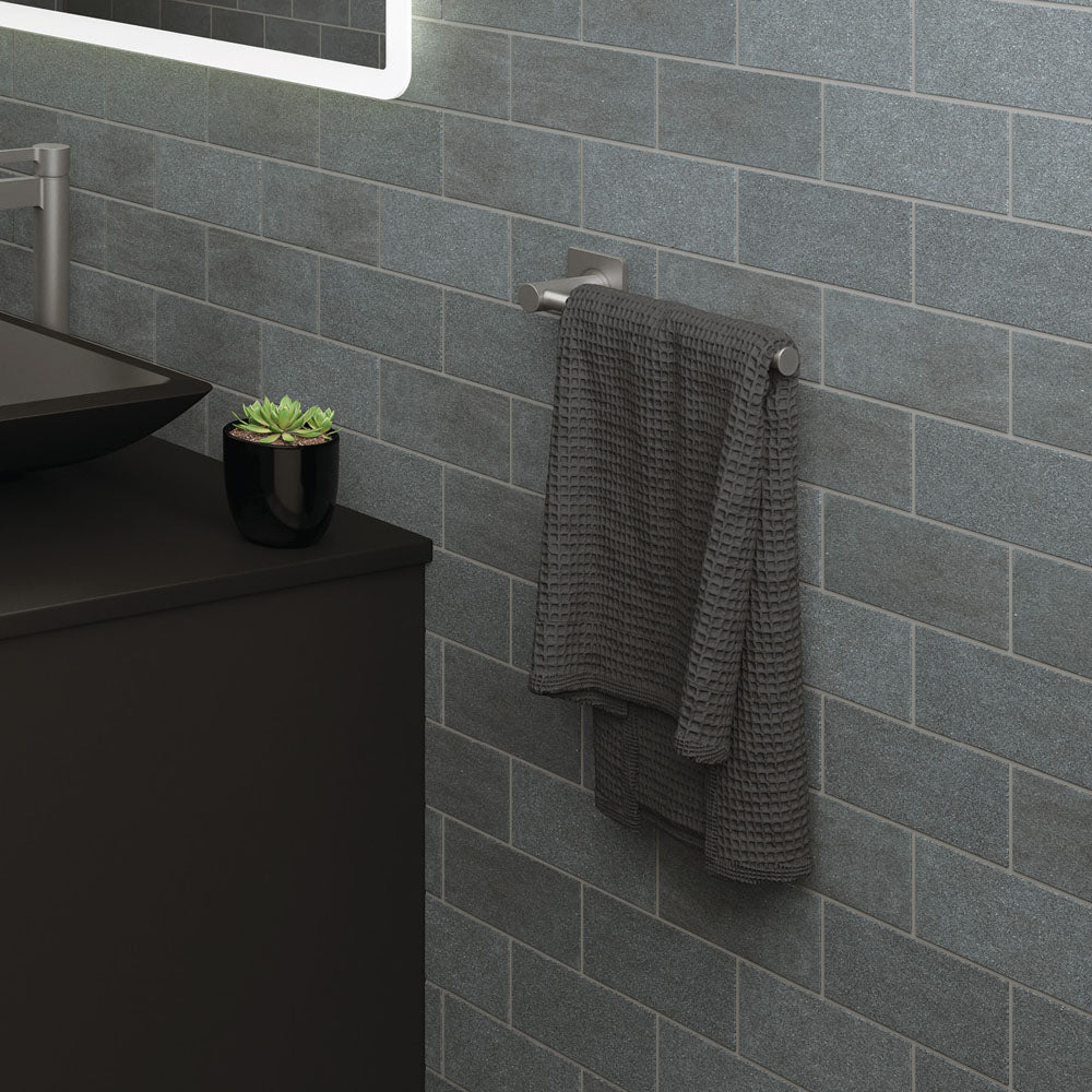 Sansa Hand Towel Rail / Toilet Roll Holder Gun Metal