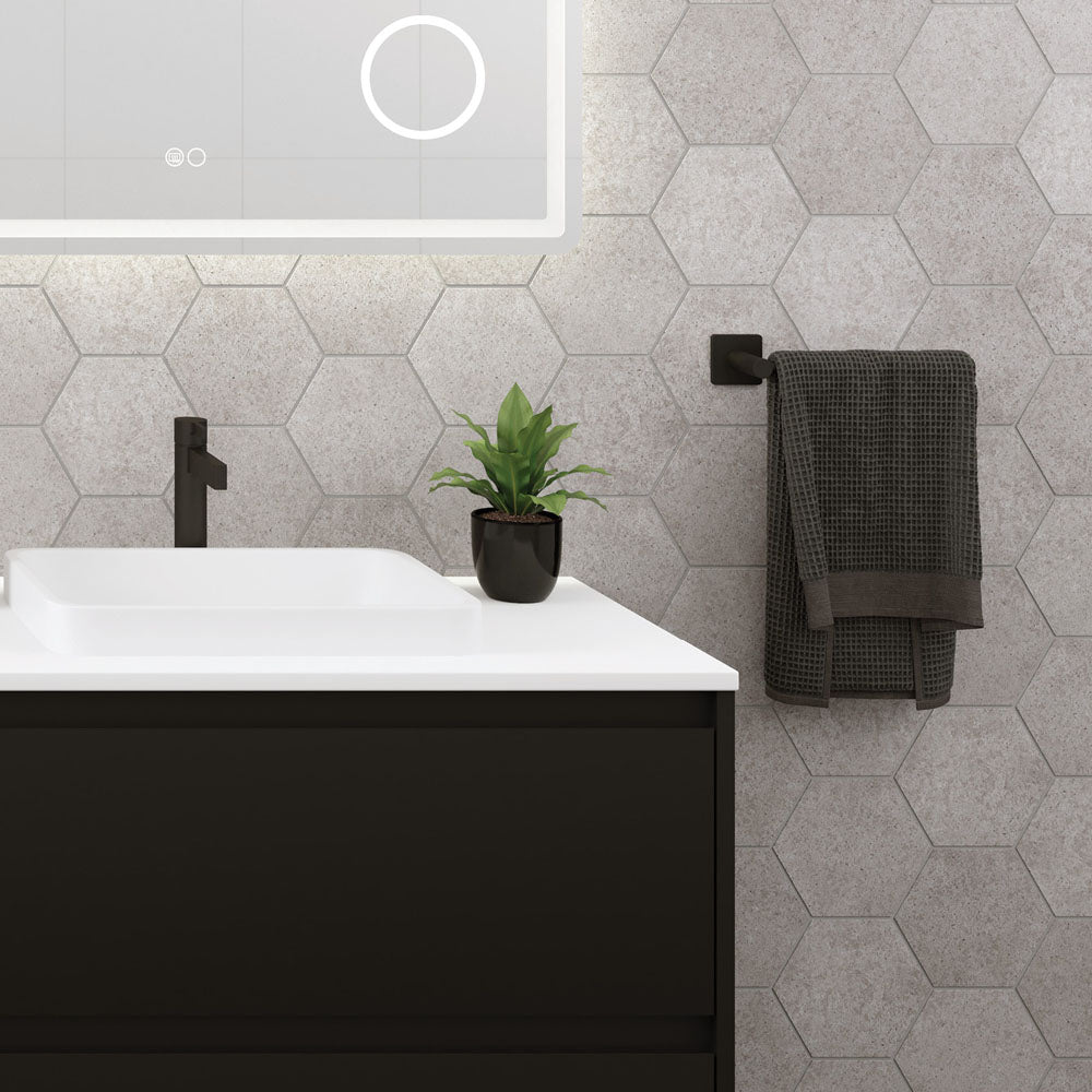 Sansa Hand Towel Rail / Toilet Roll Holder Matt Black