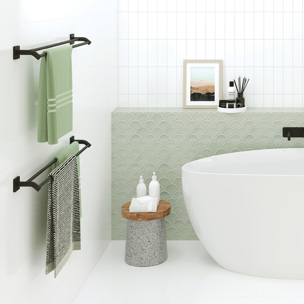 Sansa Double Towel Rail 900mm Matt Black
