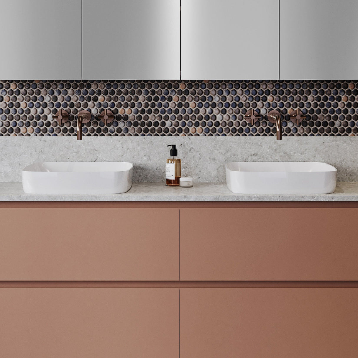 A lifestyle image of Timberline's Addison Basin 400mm White Gloss
